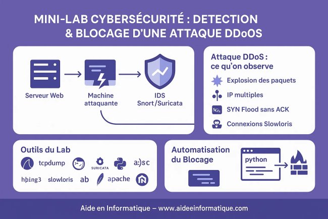 Construire un Mini-Lab de Cybersécurité pour Détecter et Bloquer une Attaque DDoS